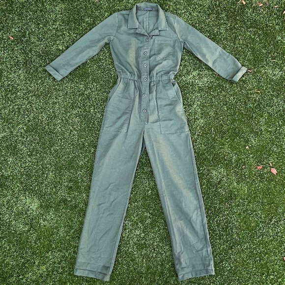 SOLD Brandy Melville Dylan Army Green Jumpsuit !!! - Picture 1 of 6